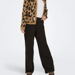 JDY Pantalon geggo fluide élastique Femme MARRON FONCE