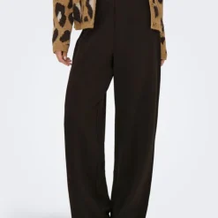 JDY Pantalon geggo fluide élastique Femme MARRON FONCE