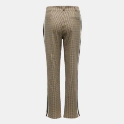 PLEASE Pantalon imprimé à carreaux avec bandes noires Femme BEIGE Hot