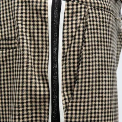 PLEASE Pantalon imprimé à carreaux avec bandes noires Femme BEIGE Hot