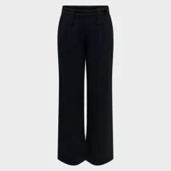 ONLY Pantalon jambes larges petra avec boutons Femme NOIR Outlet