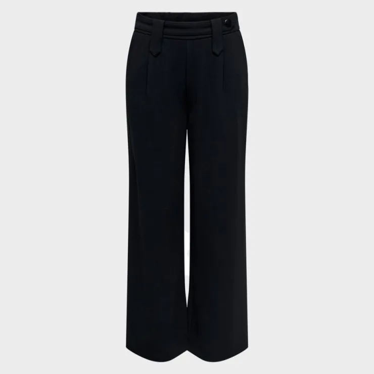 ONLY Pantalon jambes larges petra avec boutons Femme NOIR Outlet