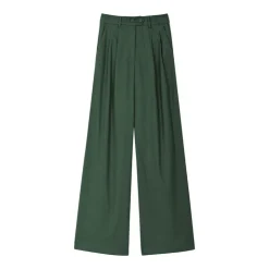 LA PETITE ETOILE Pantalon large à pinces zeline Femme VERT FONCE