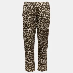 PLEASE Pantalon élastique fluide imprimé léopard Femme MARRON