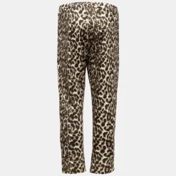 PLEASE Pantalon élastique fluide imprimé léopard Femme MARRON