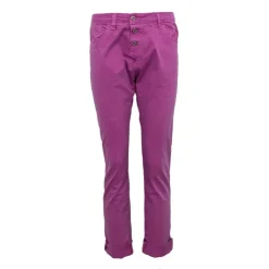 PLEASE Pantalon magenta slim à revers Femme ROSE Sale