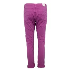 PLEASE Pantalon magenta slim à revers Femme ROSE Sale