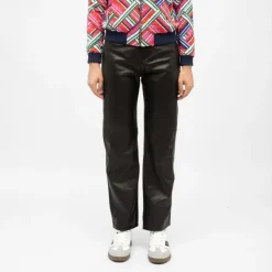 LA PETITE ETOILE Pantalon cuir zephyr regular Femme NOIR