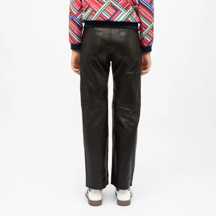 LA PETITE ETOILE Pantalon cuir zephyr regular Femme NOIR