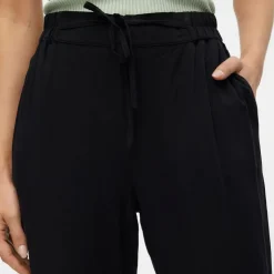 VERO MODA Pantalon droit avec cordon de serrage Femme NOIR New