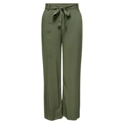 ONLY Pantalon palazzo avec ceinture noir Femme KAKI Sale