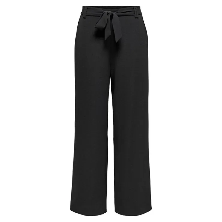 ONLY Pantalon palazzo avec ceinture Femme NOIR Sale