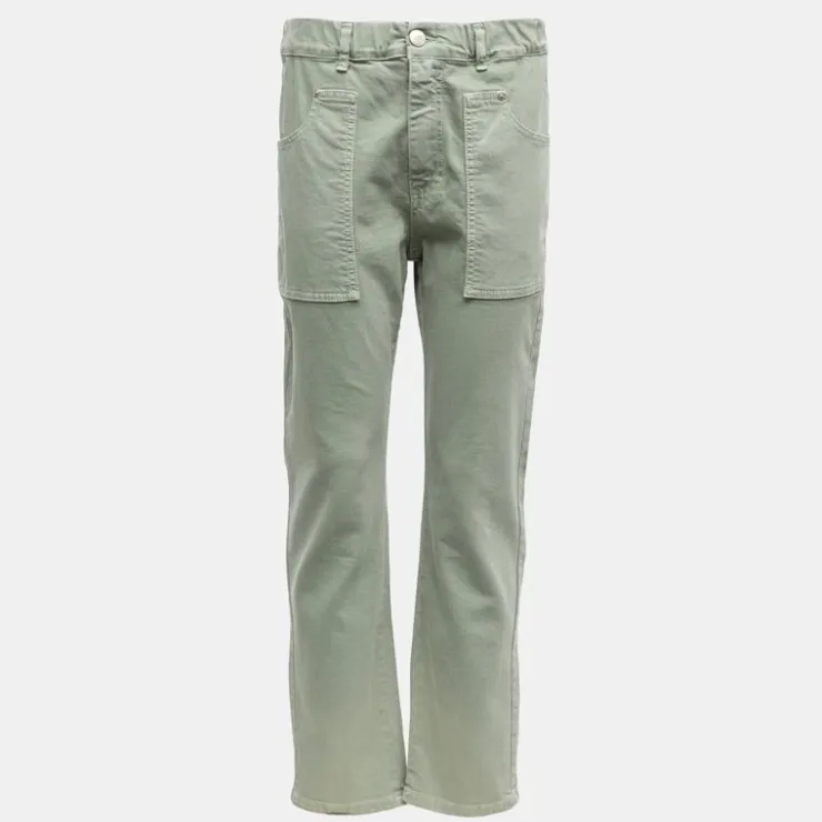 PLEASE Pantalon regular coton à poches Femme VERT CLAIR Best
