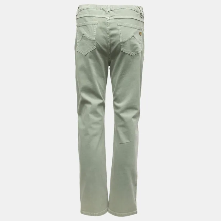 PLEASE Pantalon regular coton à poches Femme VERT CLAIR Best