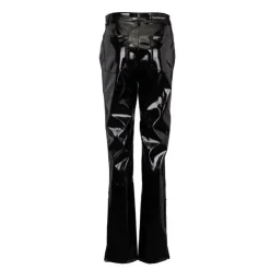 CALVIN KLEIN Pantalon slim brillant Femme NOIR Sale