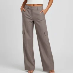 ONLY Pantalon style cargo à carreaux Femme MARRON Outlet