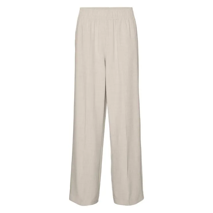 VERO MODA Pantalon taille haute cassidy effet lin Femme GRIS CLAIR Online