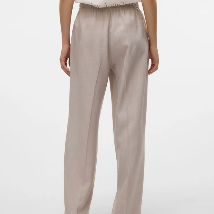 VERO MODA Pantalon taille haute cassidy effet lin Femme GRIS CLAIR Online