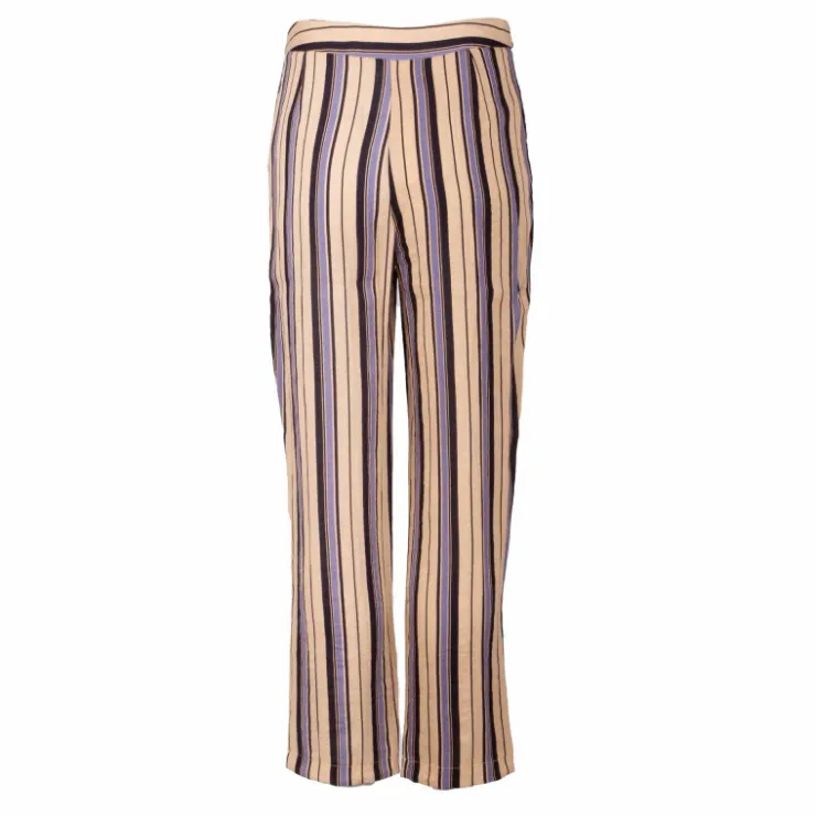 BEST MOUNTAIN Pantalon taille haute large à rayures Femme BEIGE New