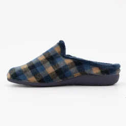 BONADONA Pantoufles à carreaux doux Homme BLEU FONCE Online