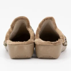 BONADONA Pantoufles compensées à motif léopard Femme BEIGE Discount