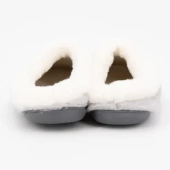 BONADONA Pantoufles es effet moutonné semelle noire Femme GRIS New