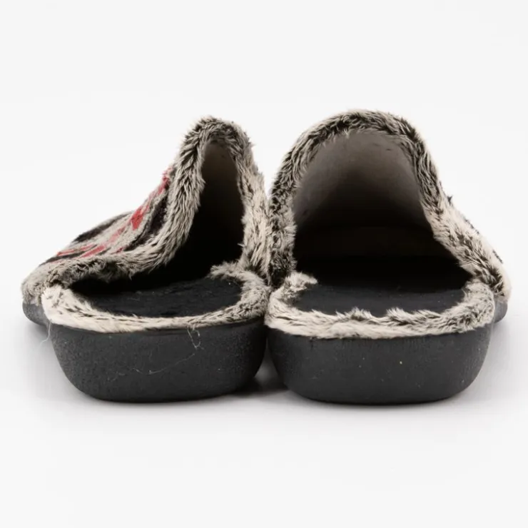 BONADONA Pantoufles es effet moutonné drapeau londonien Homme GRIS Clearance