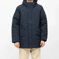 COMPAGNIE DE CALIFORNIE Parka cal courte à capuche logo relief Homme BLEU FONCE