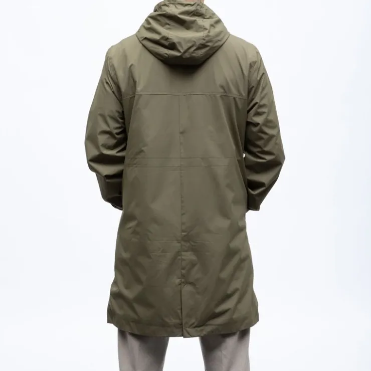 DEELUXE 74 Parka mi longue à capuche zippée avec poches Homme KAKI Clearance