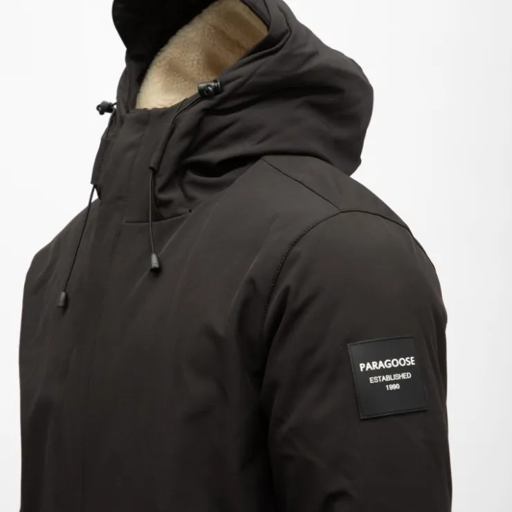 PARAGOOSE Parka lisse blanco capuche polaire Homme NOIR Sale