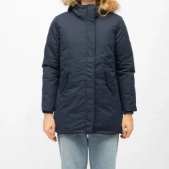COMPAGNIE DE CALIFORNIE Parka noire beverly avec capuche fausse fourrure beige Femme BLEU FONCE Hot