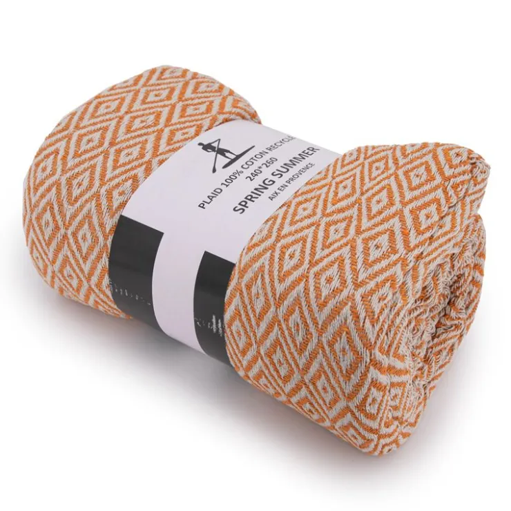 SPRING SUMMER Plaid 240x260cm Mixte Noir ORANGE Clearance