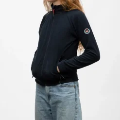 PANAME BROTHERS Polaire zippee taupe paula Femme BLEU FONCE Sale