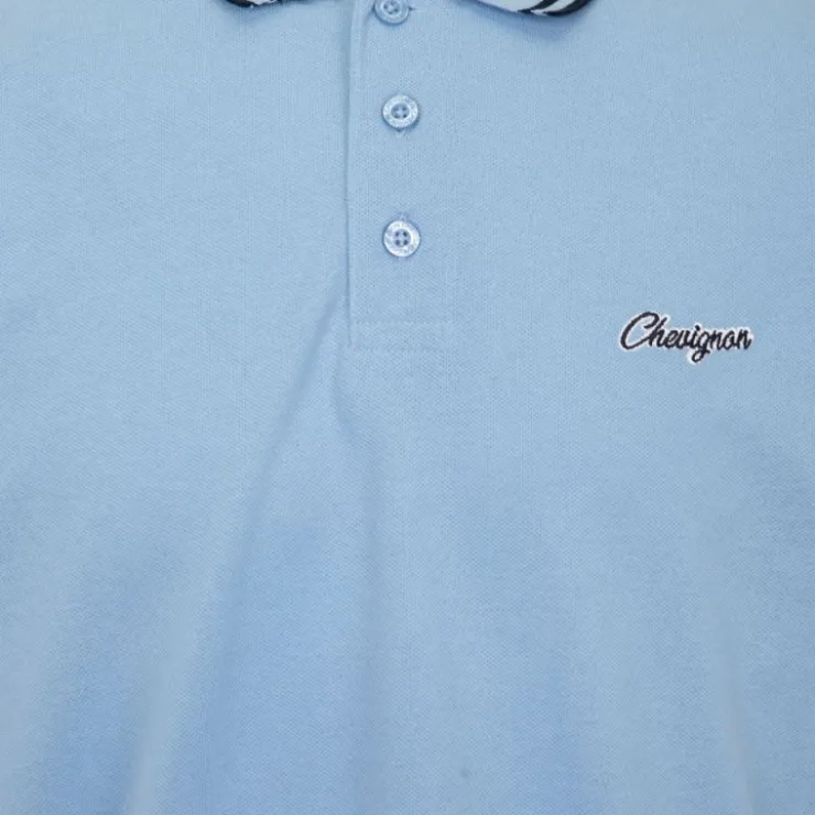 CHEVIGNON Polo Albus coton avec liserés colorés Homme BLEU New