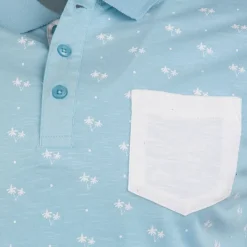 BLAGGIO Polo avec poche à motif palesto Homme BLEU CLAIR Discount
