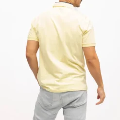 DEELUXE 74 Polo avec poche zippée bande colorée sur le col Homme JAUNE Best