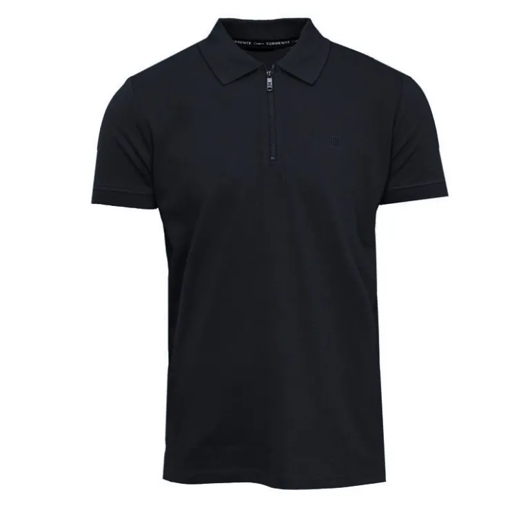 TORRENTE Polo classique zippé manches courtes Homme BLEU FONCE Hot