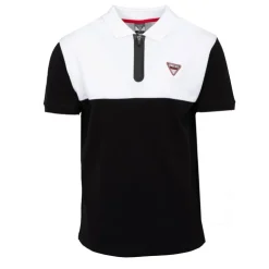 GEORGES RECH Polo color block col zippé avec logo écusson Homme NOIR Best