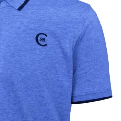 CERRUTI Polo coton chiné liseré manches logo brodé Homme BLEU ROI Best