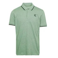CERRUTI Polo coton chiné liseré manches logo brodé Homme VERT CLAIR Online