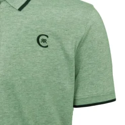 CERRUTI Polo coton chiné liseré manches logo brodé Homme VERT CLAIR Online