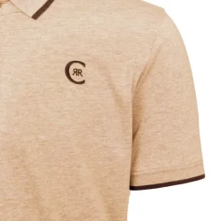 CERRUTI Polo coton chiné liseré manches logo brodé Homme BEIGE Sale