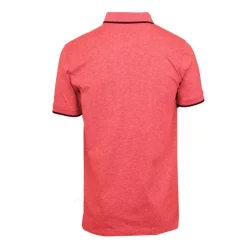 CERRUTI Polo coton chiné liseré manches logo brodé Homme ROUGE FONCE Discount