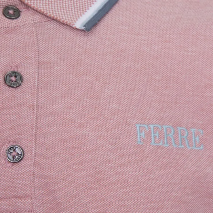GIANFRANCO FERRE Polo coton Massimo ash avec liseré Homme ROSE Discount