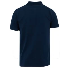 GEORGES RECH Polo coton uni tissu chiné avec bande colorée logo écusson Homme BLEU FONCE Online