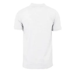 GEORGES RECH Polo coton uni tissu chiné avec bande colorée logo écusson Homme BLANC