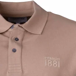 CERRUTI Polo Eduardo uni logo brodé Homme BEIGE Best