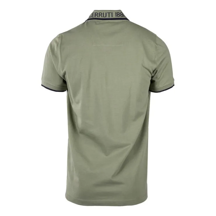 CERRUTI Polo en coton avec liseré isonzo Homme VERT CLAIR Outlet