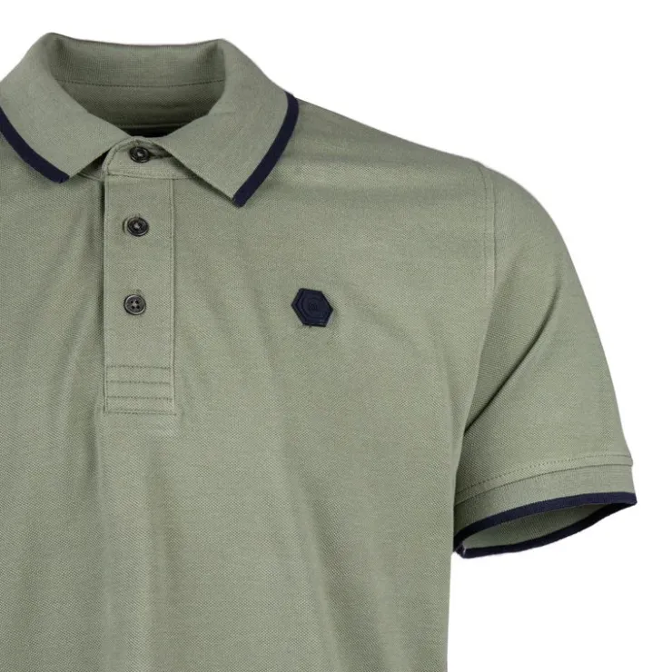 CERRUTI Polo en coton avec liseré isonzo Homme VERT CLAIR Outlet