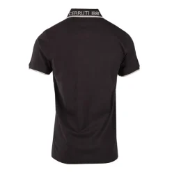 CERRUTI Polo en coton avec liseré isonzo Homme NOIR Outlet